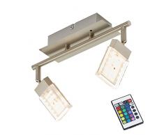 Briloner 2530Â âÂ 022Â LED Faretto da soffitto, colore vocale/cambio colore con telecomando, dimmerabile, orientabile