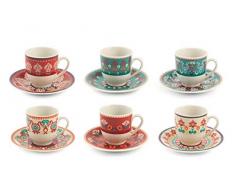 Villa DEste Home Tivoli 2195371 Shiraz Set 6 tazzine Caffe c/p, Porcellana