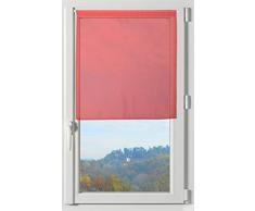 Lovely Casa RA31290001 Lisa-Coppia di Tenda a Vetro per Finestra, 60 x 60 cm 100% Cotone, Cotone, Rosso, 60 x 60 cm