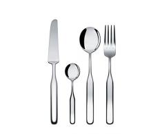 Alessi IS02S31 AN Dressed Servizio di Posate - Acciaio Inossidabile 18/10, Lucido, Servizio da 24 pezzi, Set di 6 Forchette da Dolce e Pala Torta