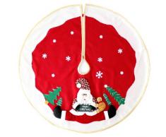 WeRChristmas - Copribase per Albero di Natale, con Babbo Natale e Neve 3D, Misura L, 100 cm, Colore: Rosso