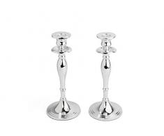 Zilverstad Candelabro Eleganza, Set di 2, Metallo, Color Argento, 10.4 x 10.4 x 24.8 cm