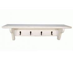 Geko 50 x 12 x 13 cm Chiavi Appeso Rack con ripiano - archiviazione ordinata, Bianco