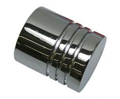 Gardinia Terminale per aste per Tende, 2 x unitÃ cilindriche, Serie Chicago, Metallo, Cromate, Diametro 20 mm