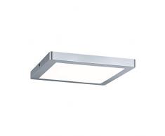Paulmann 70866 Plafoniera Atria, Quadrata, 20 W, Luce 2700 K, Luce Bianca Calda, Pannello Led Cromato Opaco, Dimmerabile, Per Montaggio a Parete O a Soffitto, In Plastica