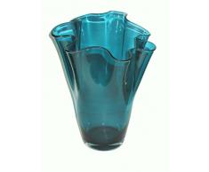 SIGNATURE HOME COLLECTION, Vaso in Vetro soffiato Vaso Decorativo per Fiori, Vetro, Turchese, 21Â x 21Â x 30Â cm