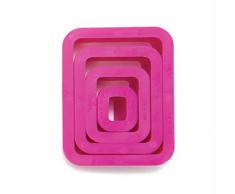 Decora Set Tagliapasta Rettangolo, Plastica, Fucsia, 1.5/3.5/5.5/7.5 x 2.2 cm, 4 Pezzi