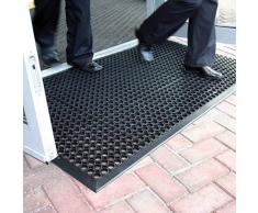 Grande tappetino dentrata in gomma da esterni, tappetino antiscivolo drenante â 3 taglie disponibili, plastica, Black, 0.9m x 1.5m