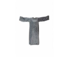 Galileo Casa 2418365 Coperta Flannel con Maniche, 300 gsm, Fleece, Grigio, Singolo