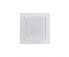 ONLI Plafoniera Moderna LED Integrato 12W 4000K in vetro bianco e Cristalli, 28 x 28 cm