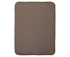 InterDesign iDry Tappetino lavello extra-large, Spesso tappetino cucina in poliestere e microfibra per asciugatura delle stoviglie, caffè/avorio