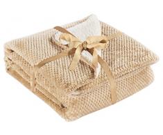 decoking coperta in microfibra morbida coperta effetto pelle d agnello in coperta in pile coperta in pile morbido Sanft flauschig kuschelig Design Scandinavo Cappuccino Lamby, Microfibra, Beige, 170x210