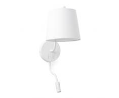 Faro 29329 - BERNI Lampada da parete bianca con lettore LED