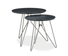 Relaxdays Set tavolini sovrapponibili da soggiorno, 2 pezzi totali