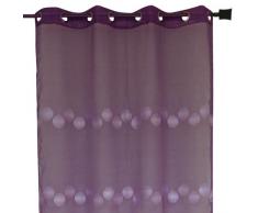 Homemaison HM69807367 - Tenda in Mussola di Cotone con Ricamo Luna Piena, Colore: Prugna