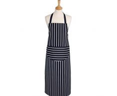 Classic Butchers Stripe Grembiule extra lungo, da adulto, 100% cotone, motivo a righe, 100%_cotone/cotone, Blu navy, x large adults