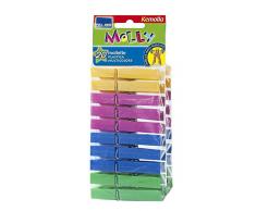 PARODI & PARODI Molly Mollette Pinze per Bucato con Molla Antiruggine Extraforte, Colori Assortiti, 9x22x4.5 cm, 20 unità