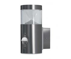 Osram Endura Style Mini Cylinder Wall Applique con Sensore Crepuscolare e di Movimento 4 W, Finitura Acciaio