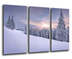 Quadro Su Legno, Paesaggio invernale innevato della foresta, 97 x 62cm, Stampa in qualita fotografica. Ref. 26092