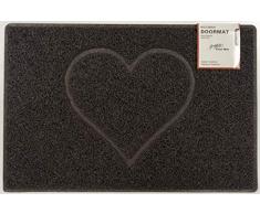 Nicoman Cuore Zerbino Entrata Lavabile Antiscivolo Tappeti-(Utilizzare Esterni riparati o Interni), Medio (75x44cm), Marrone