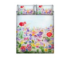 Italian Bed Linen - Parure Letto con Stampa Digitale su Lenzuolo e Federe - SD23 (Multicolore) - 100% Cotone - Matrimoniale - 255x300x1 cm