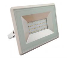 FARO LED ESTERNO 30W IP65 PER ESTERNI BIANCO CON VETRO IP65 2550Lm LUCE FREDDA 6500K VTAC 5957