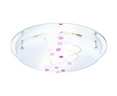 LAMPADA A SOFFITTO METALLO BIANCO, CROMO, LAMPADINE ESCLUSE 2xE27 ILLU 60W Art. 48070-2