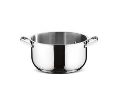 Lagostina Sfiziosa Casseruola Fonda, 4.56 Litri, Acciaio Inossidabile, Grigio