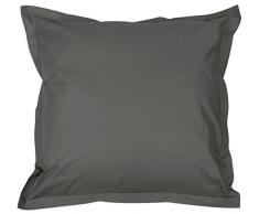 Vento del Sud Manoir Federa Unita in Cotone Percalle Cotone Antracite 65Â x 65Â cm