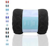 AmeliaHome - Coperta, Poliestere, Nessa Nero, 70 x 150