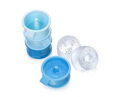 Vacu Vin 18851606-Stampo Stampo in Paglia per Cubetti di Ghiaccio, silicona, Azurro
