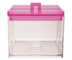 ZAK Designs 1213-0210 Meeme - Contenitore impilabile Taglia S, Colore: Lampone/Trasparente