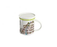 Tea Soul Mug in Porcellana con Filtro colorato Lins Ceramic Studio 330 ml, 1, None, B6021053
