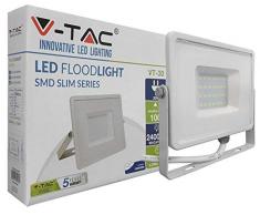 V-TAC 403 Faretto Led Da Esternom, Bianco, 3000K, 30 W, 178 x 152 x 28 mm