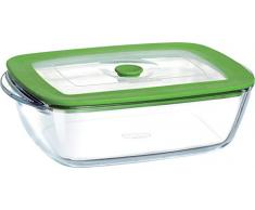 Pyrex 4in1 Plus - Pirofila rettangolare 23 x 15 cm + coperchio con valvola sfiata vapore ideale per il microonde