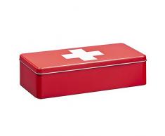 Zeller 19207 Patchwork - Contenitore in Metallo Primo Soccorso, 32 x 15,5 x 8 cm (LxPxA)