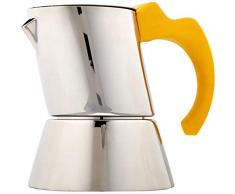 MEPRA Angelo Mangiarotti Caffettiera Espresso, 1/3 Tazze, Acciaio Inossidabile 18/10, Giallo