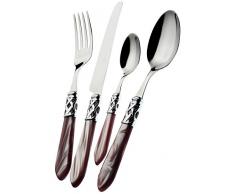 Bugatti - Aladdin Servizio di Posate Acciaio Inossidabile 24 Pezzi, Lilla