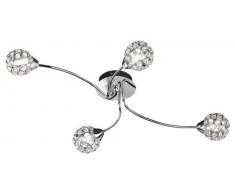 Wofi 956904010000 - Lampadario da soffitto cromato a 4 luci, 72 x 44 x 13 cm