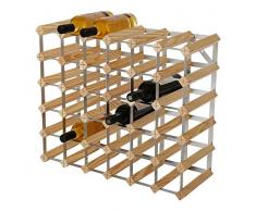 RTA - Portabottiglie Tradizionale per 36 Bottiglie, in Legno di Pino Naturale (FSC)