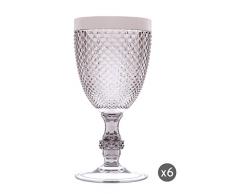 Excelsa Diamond Set 6 Calici Vino Infrangibili, Argento, 6