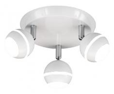 Trio 828230301 Baloubet Faretto LED, 3x3.8 Watt, Bianco, 21 cm