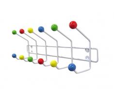 Aspect Deluxe - Appendiabiti da Parete, 12 Ganci a Sfera in Ceramica Multicolore, Telaio in Metallo