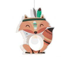 Elobra Little Indians - Lampada a sospensione per bambini, in legno, 40 W, colore: Arancione