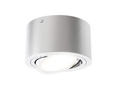 Briloner Leuchten Plafoniera a LED da 5 W, con riflettore orientabile, 470 lumen, 3.000 Kelvin, Ã 9 cm, colore: Argento