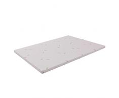 MiaSuite Topper Memory Foam per materasso Francese 140x200x10 Cm. Correttore in Memory Foam alto 10 Cm con rivestimento sfoderabile in Aloe Vera ideale per materasso francese fuori misura
