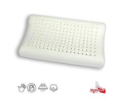 venixsoft Cuscino per Letto, Traspirante, Sagomato, Anti Cervicale, Dispositivo Medico, Memory Foam, Fodera Cotone, Made in Italy, 70 x 41 x (11,5 x 8,8 x10) cm