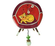 Enesco P1702 Orologio, Gatto sul Poltrona, 34 cm, Resina, Multicolore, 24x24x34.27 cm