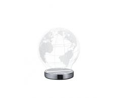 Reality Globo Lampada da Tavolo, LED, Mondo con Variazione Luce da Cala a Fredda Integriert, 7 W, Cromo, 12 x 17,5 x 20 cm, metallo