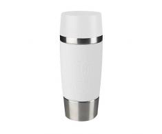 Emsa 515108 Travel Mug Bicchiere Termico con Chiusura Quick Press, Acciaio, Bianco